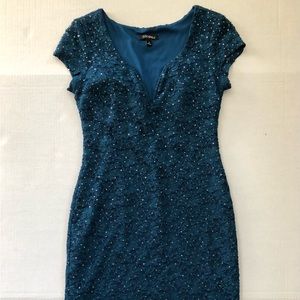 Teal Sequin Cocktail Dress worn once for a party.